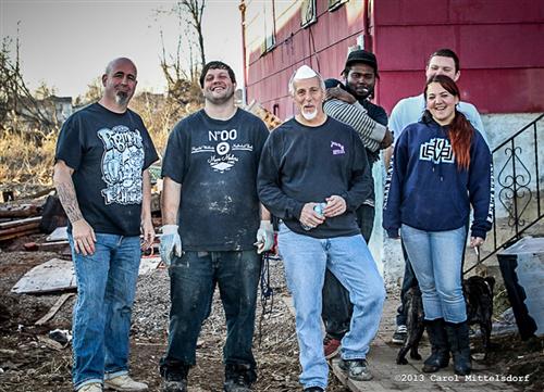 Nub of Nub Grafix, Michael Taurozzi, Frank Inzerillo, Silver Back, Laura Gatti and Zack Schwartz... and bulldog Meech.